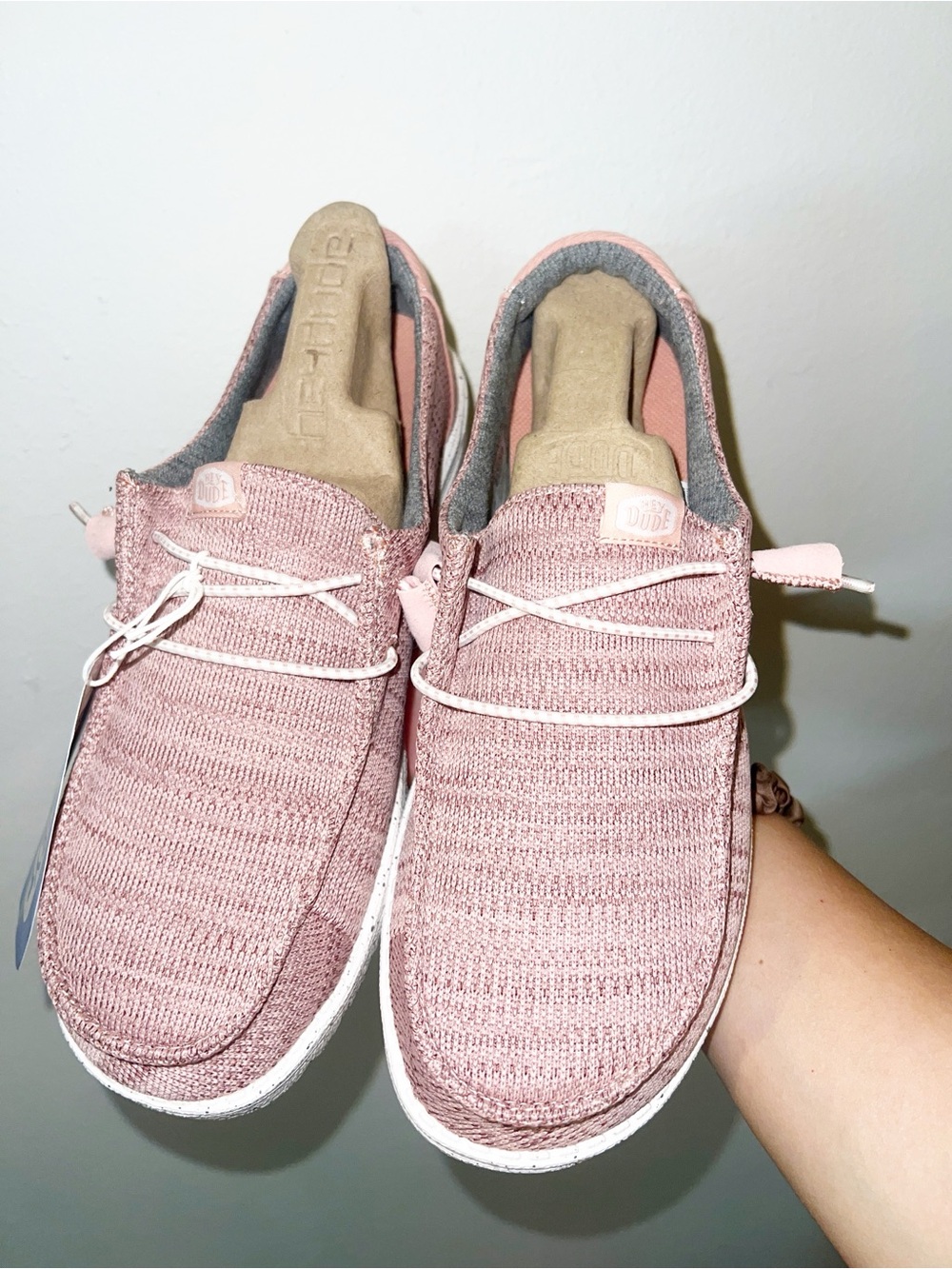 Hey Dude Wendy Women's Casual Knit Slip-On Sneakers - Dusty Pink - Picture 2 of 10